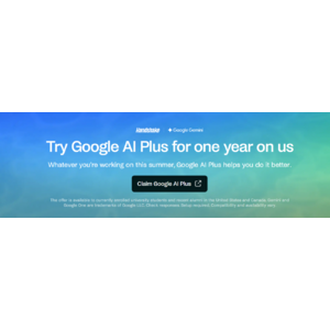 EDU : Handshake Google AI Plus 400GB for 1 Year at $0