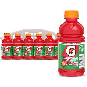 [S&S]Gatorade Lower Sugar Sports Drink, (Fruit Punch or Rain Berry), 12 oz Bottles, (12 Pack) $4.52