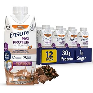 [SnS, AC] $14.80* | 12-Pack 11-Oz Ensure Max Protein Nutrition Shake (Cafe Mocha) at Amazon
