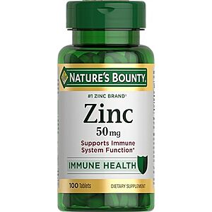 [SnS, AC] $1.89* | 100-Ct 50mg Nature's Bounty Zinc Tablets Dietary Supplement at Amazon