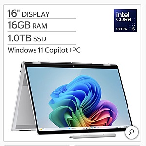 Costco Members - HP OmniBook 7 Flip 16" 2‑in‑1 Laptop - Intel Core Ultra 5 226V - Copilot+ PC - 2K (1920 x 1200) Touchscreen - 16GB Memory - 1TB SSD - Windows 11 Home - $699.99