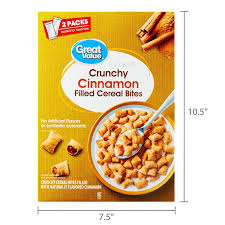 Great Value Crunchy Cinnamon Filled Cereal Bites, 18 oz $1.44