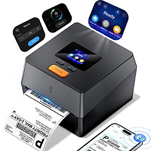Phomemo Shipping Label Printer with Touchable Screen & Built-in Label Bin $169.98