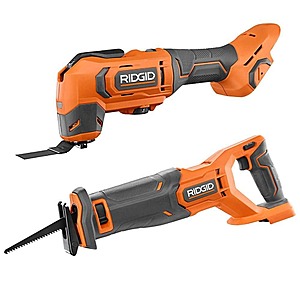 Ridgid 18V Cordless 2-Tool Combo Kit with Oscillating Multi-Tool and Reciprocating Saw (Tools Only) $119