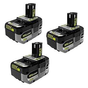 Ryobi ONE+ HP 18V HIGH PERFORMANCE Lithium-Ion 6.0 Ah Battery (2-Pack) w/ ONE+ 18V 4.0 Ah Lithium-Ion HIGH PERFORMANCE Battery $159