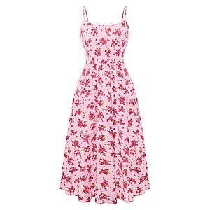 Belle Poque Women's Summer Floral A-line Midi Vintage Sun Dress $17.2