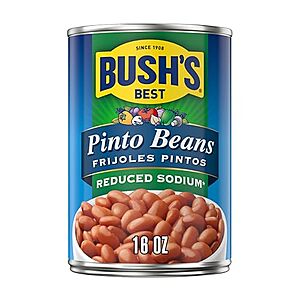 [NEW, SnS, AC] $8.91 | 12-Pack 16-Oz Bush's Best Canned Reduced Sodium Pinto Beans at Amazon (74.3￠ each)