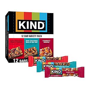 [SnS, AC] $9.20* | 12-Ct 1.4-Oz KIND Nut Bars (Variety Pack) at Amazon