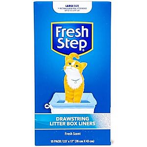 [SnS, AC] $2.37* | 15-Count Fresh Step Drawstring Cat Litter Box Liners (Fresh Scent, Large, 30" x 17") at Amazon