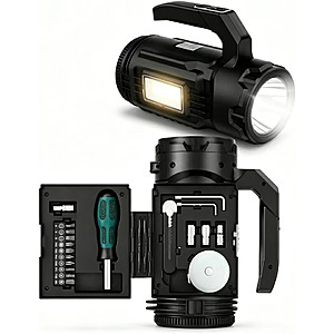 Rechargeable Flashlight, Multi-Tool Camping Lantern with 983LM, 9000 mAh Portable LED Camping Spotlight $19.99
