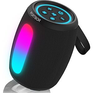 Amazon - Portable Bluetooth Speaker with Powerful Stereo Sound/Up to 36H Playtime/IPX5 Waterproof - $12.99