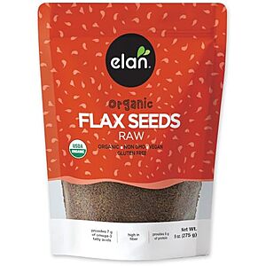 [SnS] $2.41* | 9-Oz Elan Organic Whole Raw Flax Seeds at Amazon