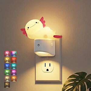JandCase 3D RGB Plug-In Night Light (Axolotl, Duck, or Mushroom) $7.99 or 2 for $12.99 ($6.50 each) + Free Shipping w/ Prime or on $35+