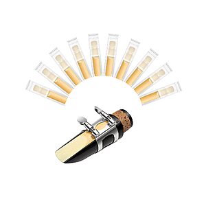 New bee 10pcs Bb Clarinet Reeds Strength 2.5 Individually Packed with Reed Case, Thinner Reed Tip Advanced Cutting Technology for Clarinet Beginner and Player $3.59