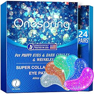 24-Pairs Onespring Collagen Under Eye Gel Patches for Dark Circles, Puffiness & Fine Lines $5.19 w/ S&S + Free Shipping w/ Prime or on $35+