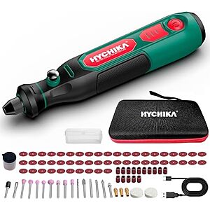 $12.90** | HYCHIKA Mini Cordless Rotary Tool Kit - 89PCS Accessories for Drilling, Sanding, Polishing, Engraving at Amazon