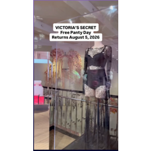 FREE - pair of panties @ Victoria's Secret - $0 - Only on Aug 5