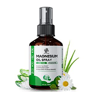 iMATCHME Magnesium Oil Spray for Feet & Body – Topical Magnesium Spray for Sleep, Leg Cramps & Muscle Relaxation 4oz $8.99