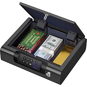 BILLCONCH Biometric Safe w/ Electronic Lock & LED Light (Black) $34.99 + Free Shipping w/ Prime or on $35+