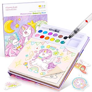 Accevo Water Painting Book for Toddlers Mess Free Unicorn Paint Set $3.32