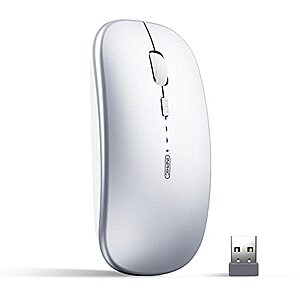 INPHIC Tri-Mode Slim Rechargeable Wireless Silent Mouse w/ Bluetooth (Silver) $8.49 + Free Shipping w/ Prime or on $35+