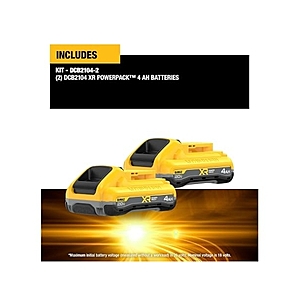 Dewalt 2x 4ah 20V MAX XR POWERPACK Batteries - DCB2104-2