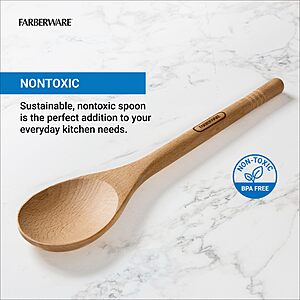 [Amazon US] Farberware Professional Beechwood Wooden Spoon for Cooking, Stirring and Basting - Safe on Nonstick Cookware, Durable Wood Kitchen Utensil with Lustrous Finish ($5.9/26