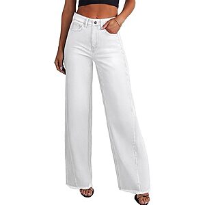 Sidefeel Women's Wide Leg Jeans High Waisted Stretchy Denim Pants $29.99