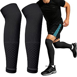 Aegend Men's or Women's Honeycomb or Foldable Compression Soccer Leg Sleeves for Grip Socks (Black, Medium) $4.99 + Free Shipping w/ Prime or on $35+