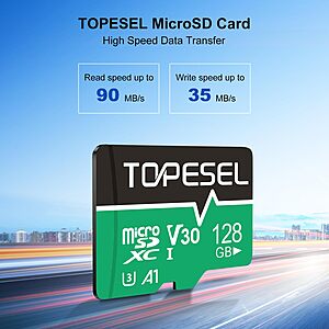 TOPESEL 128GB Micro SD Card 2 Pack with Adapter (128GB 2Pack) $42.74