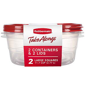 $4.74: (2 Pack)Rubbermaid TakeAlongs 11.7 Cup Food Storage Containers Red at Walmart.com