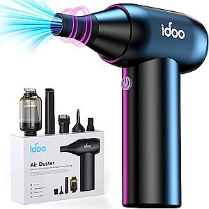 iDOO 2-in-1 Cordless Electric Air Duster & Vacuum w/ 3-Speed Brushless Motor (Black) $19.99 + Free Shipping w/ Prime or on $35+