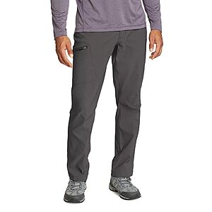 Eddie Bauer Men's Athletic Fit Fixed Waist Active Performance Rainier Pants, Dark Smoke Rainier, 34W x 30L $33.24