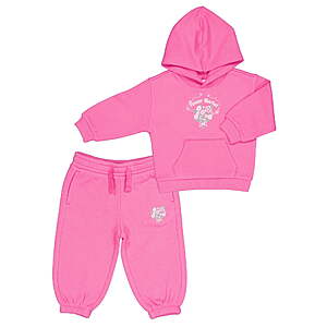 Wonder Nation Toddler Girls Fleece Hoodie Set, 12M-3T (pink or lilac) - $5.50