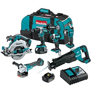 Makita XT616T 18V LXT® Lithium-Ion Brushless Cordless 6-Pc. Combo Kit (5.0Ah) $889