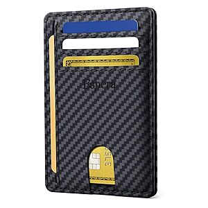 Espera Slim Minimalist RFID Blocking Front Pocket Wallet w/ 8 Card Slots (Carbon Fiber Black) $3.59 + Free Shipping w/ Prime or on $35+