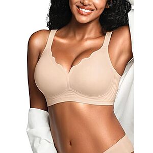 Cuteio Women's Wireless Light Padding & Scalloped V-Neck Jelly Bralette (Various) from $8.69 + Free Shipping w/ Prime or on $35+