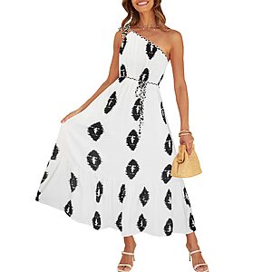 CCTOO Women's One-Shoulder Floral Maxi Dress w/ Pockets (S-XL, Various) from $9.99 + Free Shipping w/ Prime or on $35+