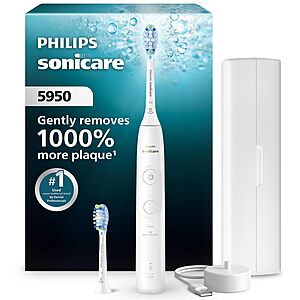 Philips Sonicare 5950 Rechargeable Electric Toothbrush, 2 Brush Head, White $89.96