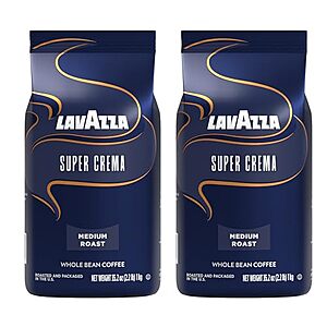 [SnS, AC] $28.79* | 2-Pk 2.2-Lb Lavazza Super Crema Whole Bean Coffee at Amazon