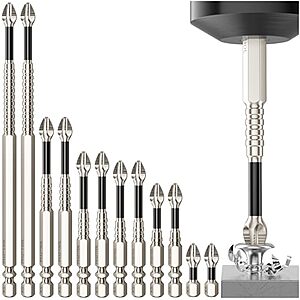 12-Piece HJKLIUT Magnetic Phillips Screwdriver Bit Set (K5) $7.69 + Free Shipping w/ Prime or on $35+