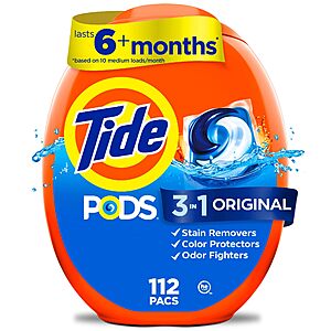 4x 112-Count Tide PODS Laundry Detergent Pacs (Original & Spring Meadow) +FS $60.51