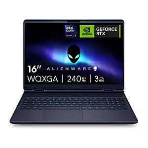 Alienware 16X Gaming Laptop, 16” WQXGA OLED 240Hz, RTX 5060, Intel Ultra 7 270HX Plus (20 cores, up to 5.3 GHz), 16GB DDR5 RAM, 1TB SSD, Windows 11 Home $1679.99