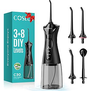 COSLUS C30 Portable Water Dental Flosser Pick Teeth, Upgraded DIY Mode $19.96