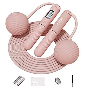 YOTTOY Cordless Jump Rope w/ LCD Display & Weighted Ball $4.99 + Free Shipping w/ Prime or on $35+