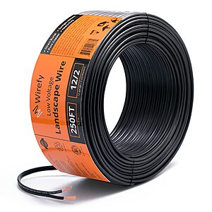 Wirefy 12/2 Low Voltage Landscape Wire 250 ft, Pure Copper $29.99