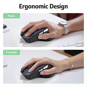 $10 FS PRIME or at $35+ Acer Wireless Mouse for Laptop, 2.4GHz 3 Adjustable 1600 DPI | Office Cordless USB Mice with USBA Receiver, 6 Buttons, Medium to Large Sized Hand
