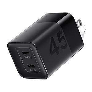 wegear 45W 2-Port GaN USB-C Fast Charger (Black) $8.99 + Free Shipping w/ Prime or on $35+