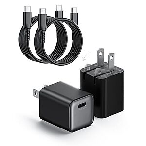 2-Pack Wegear 30W USB-C GaN III Wall Charger Block & Cable (2 Colors) $9.99 + Free Shipping w/ Prime or on $35+
