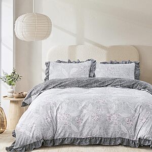 Oli Anderson Ruffle Floral Comforter Set (2 Colors, Queen, 3-Piece) $28.79, More + Free Shipping w/ Prime or on $35+